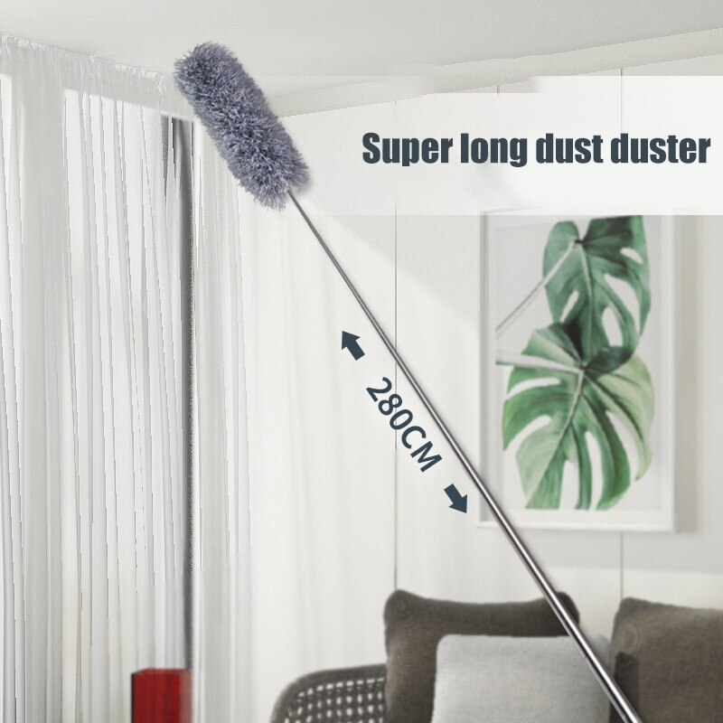 Telescopic Feather Duster Multipurpose Reusable Ceiling Furniture Cleaning Tool for Home Car Office UD88