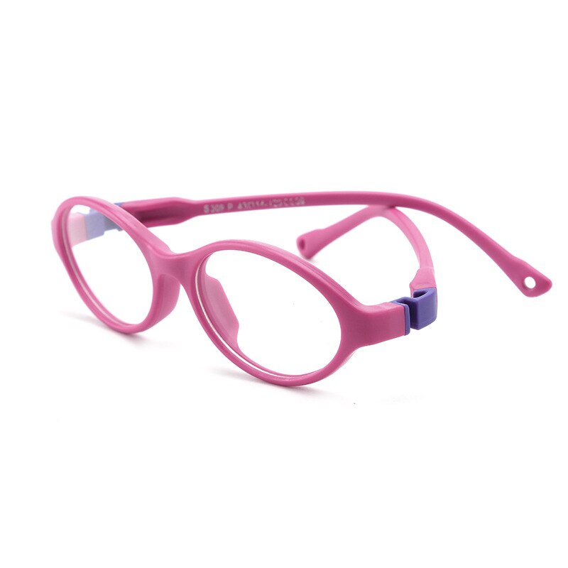 AIMISUV Unisex TR90 Flexible ultraligero montura gafas infantiles Rosa óptico silicona transparente gafas de los niños UV400: C11Rose Red