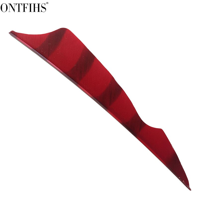 ONTFIHS RW-50 pièces 4 "rayé Double multicolore piqûre Arrrow plume Fletching pour tir à l'arc flèche accessoires Fletches plumes