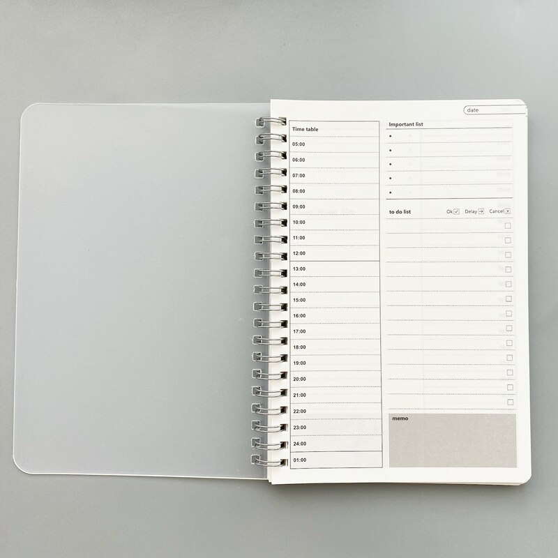 Cuadernos para Agendas, agenda semanal, organizador espiral Libretas A5, libros de notas, agenda mensual de papel Kraft, Filofa: PP Daily Plan