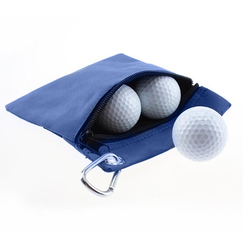 , bolsa de pelota de Golf con cremallera, bolsa de almacenamiento de nailon con mosquetón, accesorios de Golf