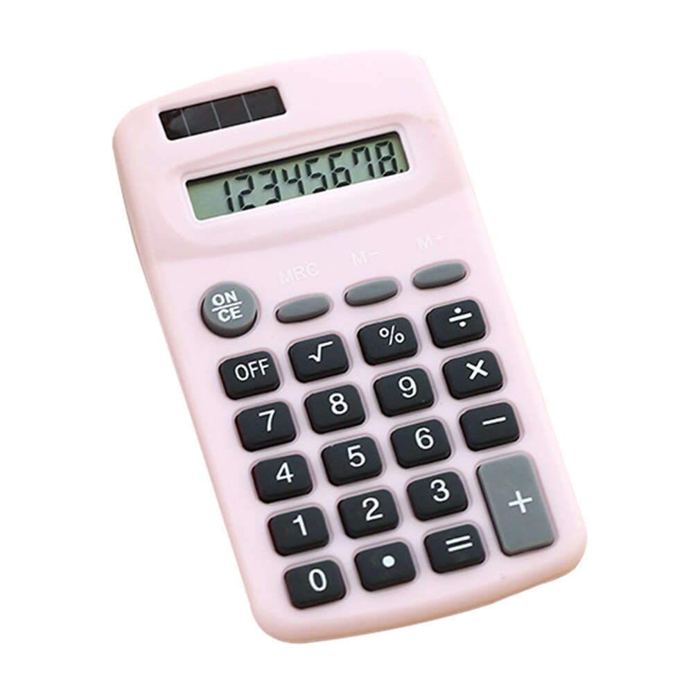 Mini Calculator 8 Digits Display Solar & Battery Dual Power Portable Electronics Calculator Accounting Tool for School Students