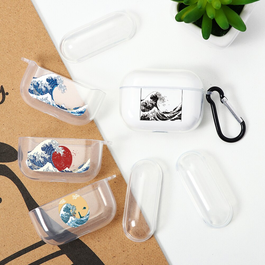 La Grande Onda di Kanagawa Auricolare Custodia Per AirPods Pro Custodie Molle Del Silicone di Lusso Texture Opaca Della Copertura di Protezione per AirPod 3