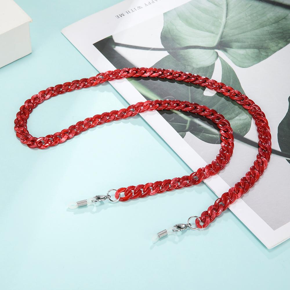 Skyrim – chaîne acrylique pour lunettes de soleil, porte-cordon, sangle de cou, pour femmes et hommes: Red -silver