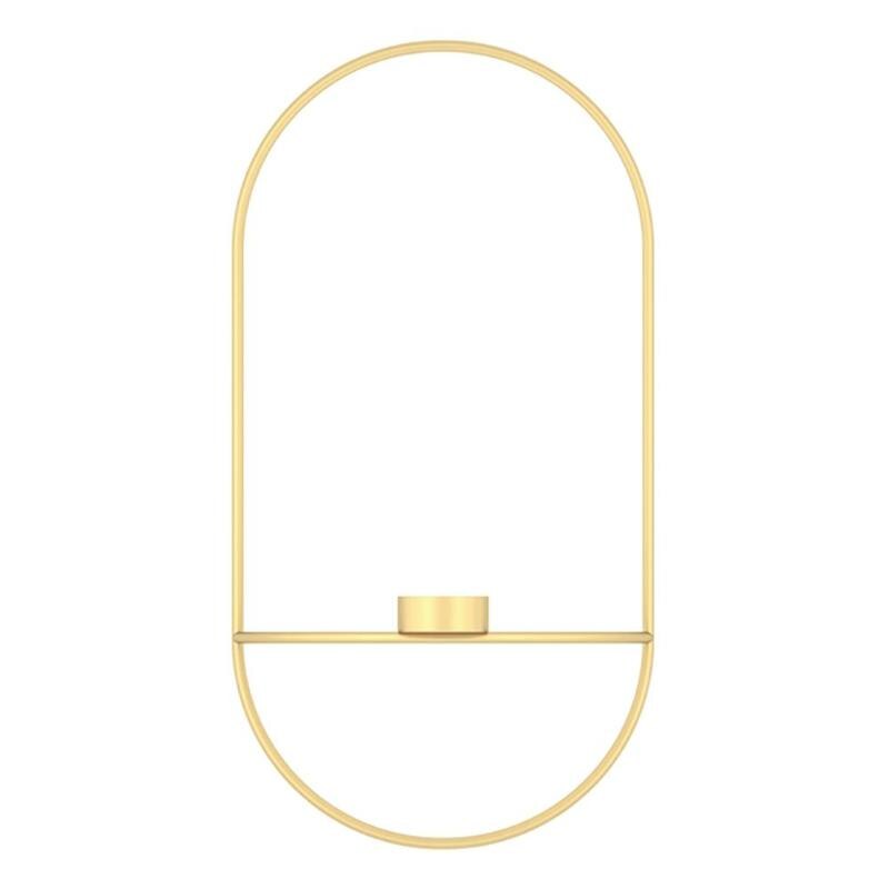 3D Candlestick Metal Wall Candle Holder Geometric Round Candlestick Wall Mounted Crafts Wedding Table Home Party Festival Decor: 12