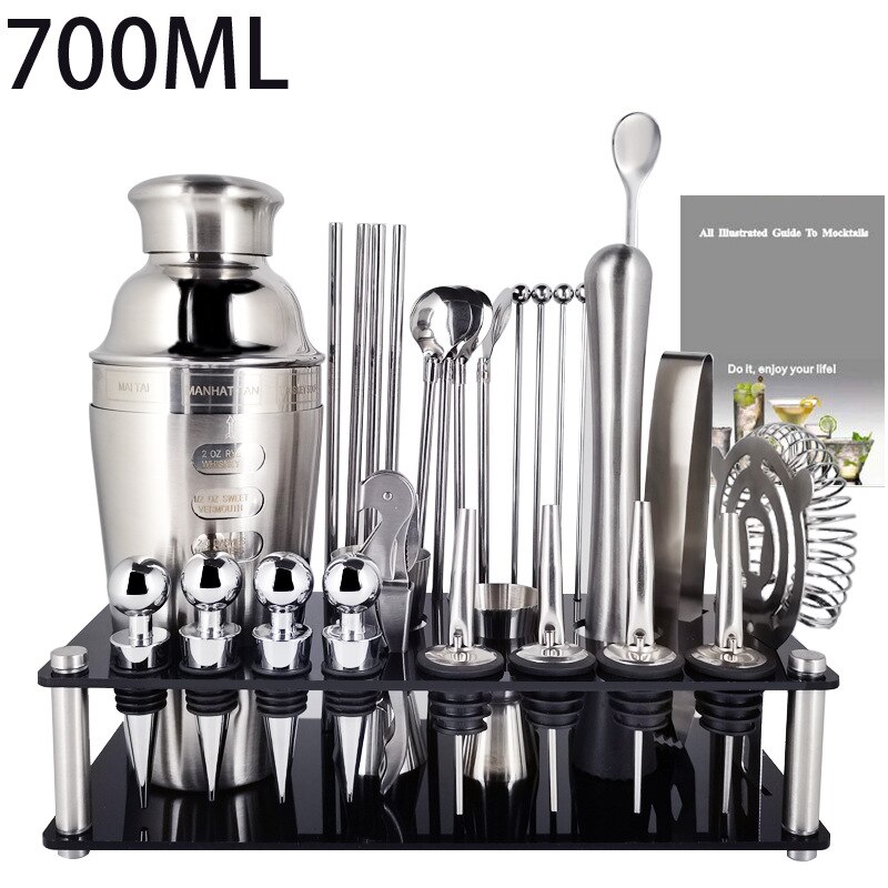 28 pieces Premium Shaker Barware Set Stainless Bar Boston Cocktail Shaker Set Bartender Kit Includes Shaker Spoon