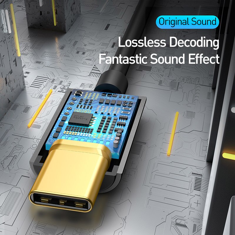 Baseus Typ C do 3,5 mm gniazda słuchawkowego AUX USB C Adapter słuchawkowy 3,5 Jack Kabel audio do Huawei P20 Xiaomi Mi 10
