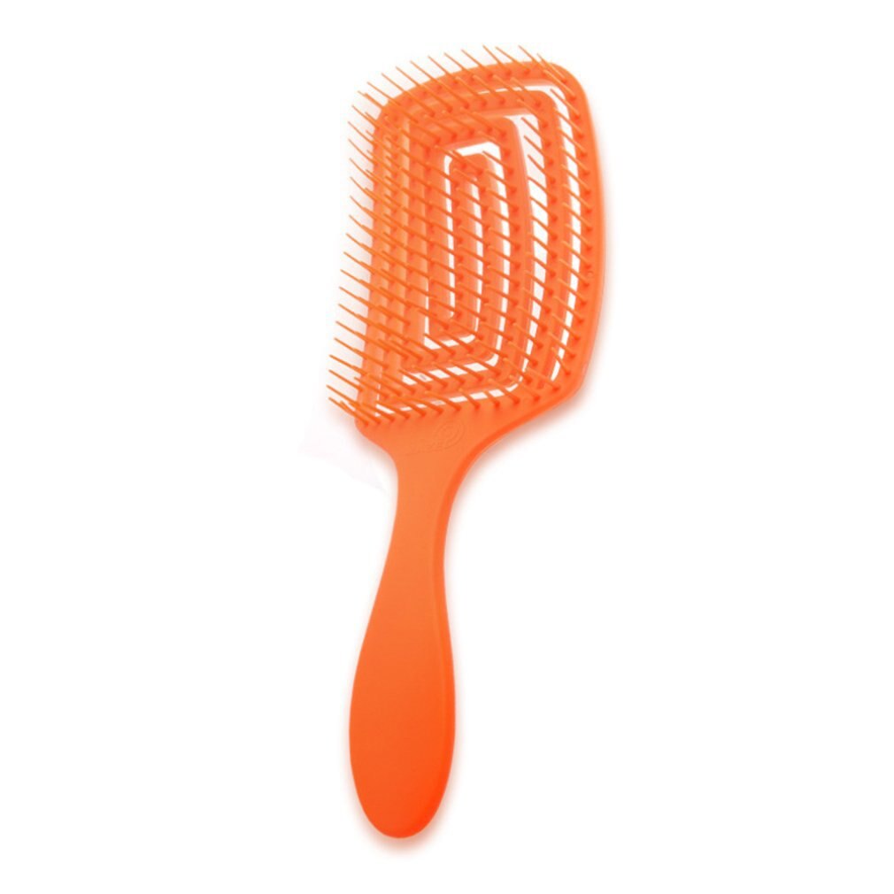 Universal Scalp Massage Comb Rebound Big Curved Comb Oil Head Shape Wide Tooth Comb Fluffy Hairdressing Comb: orange