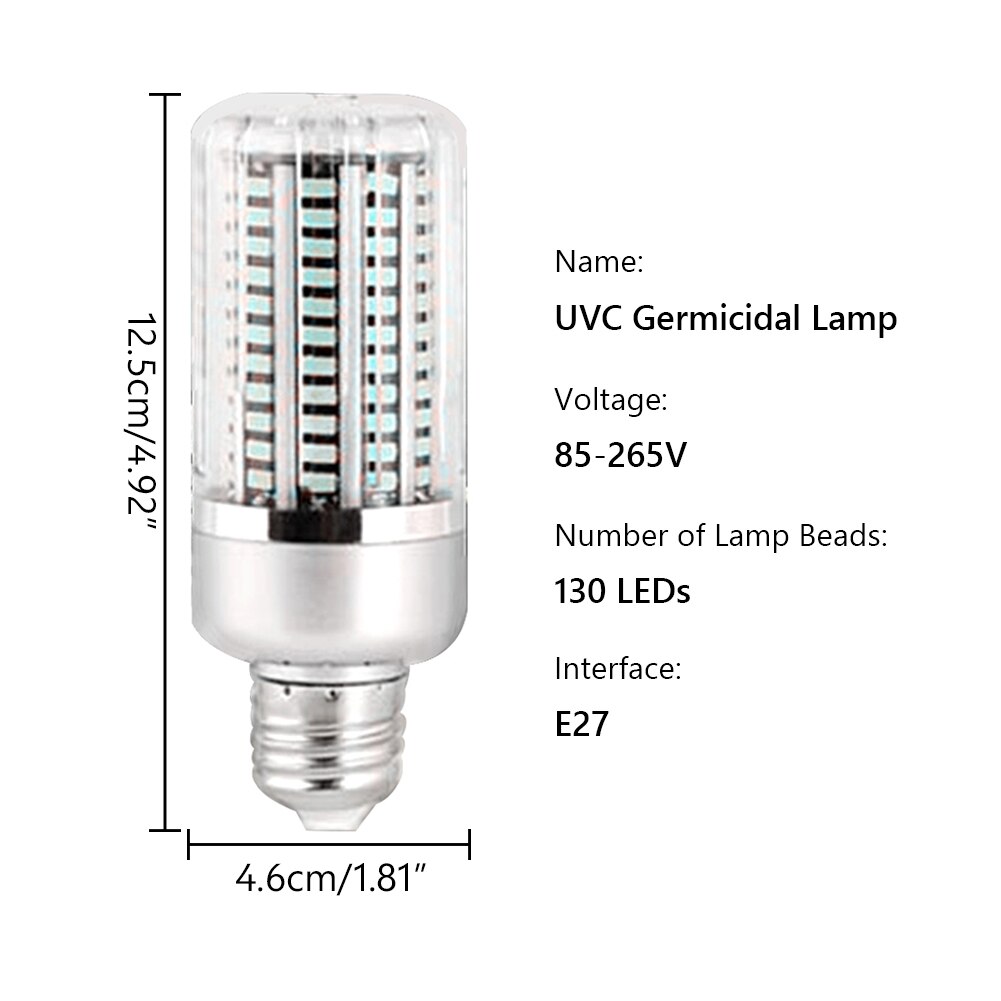 LED Bulb Sterilizer Bacterium UV Germicidal Clean Air 40W E27 Corn Light Ultraviolet for home Energy Conservation Disinfection: E27 85-265V