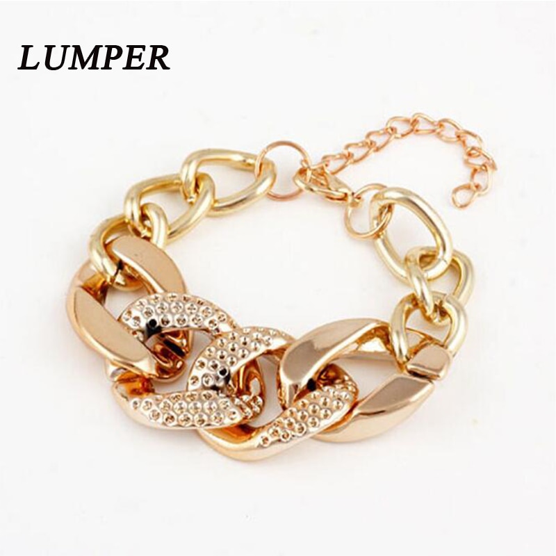 LUMPER Armbanden Gold Zilverkleurige Lichtmetalen CCB Ketting Chunky armbanden en armbanden Vrouwen Bangles mannen verkoop