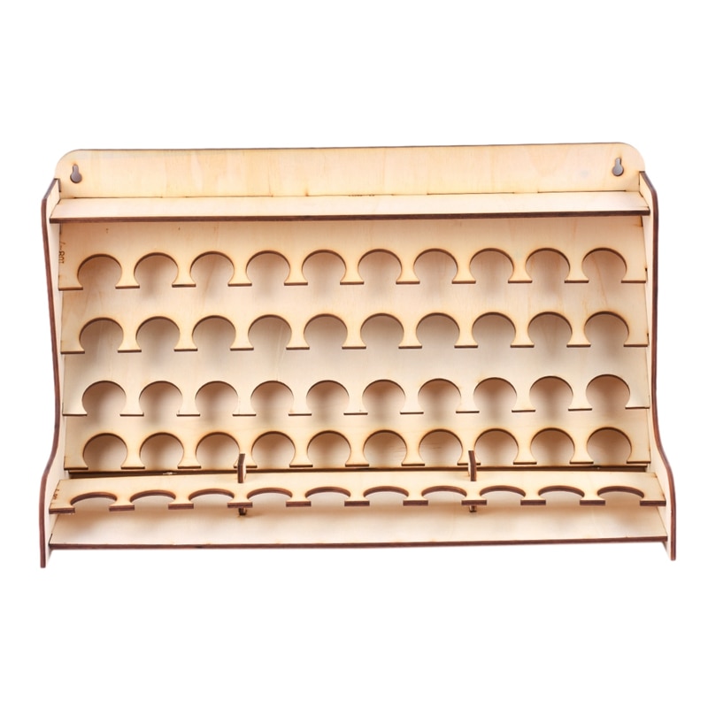 50 agujeros de madera de pigmento botellas de almacenamiento organizador Color pinturas soporte estante titular de dibujo herramienta de almacenamiento