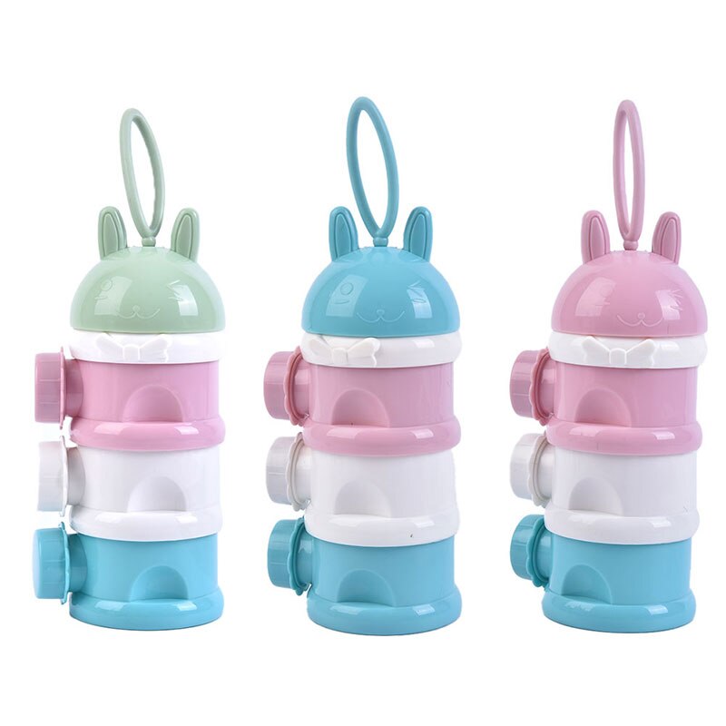 3- laags draagbare babyvoeding opbergdoos in beer-stijl, essentiële ontbijtgranen cartoon babymelkpoeder container