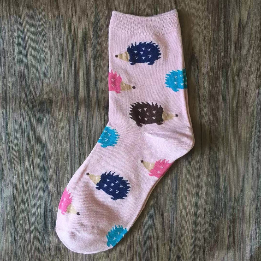 Neue frauen Täglich Japanischen Koreanische Lustige Karikatur Igel Glücklich Ebene Weiche Baumwolle Socken Nette Haustiere Sokken