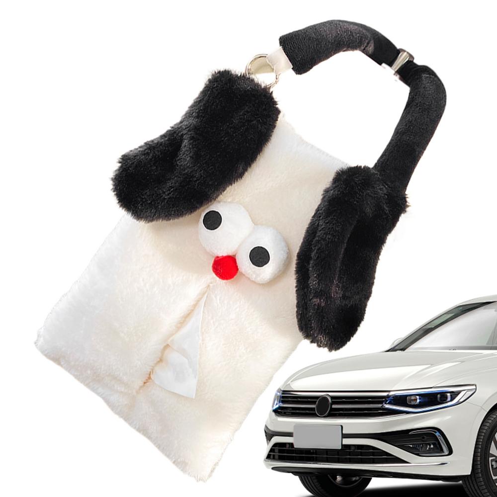 Auto Tissue Spender Cartoon Hund Tissue Cover Veranstalter kreative Sitz lehne Tissue Box Soft Tissue Cover Organizer für Auto nach Hause: Rot