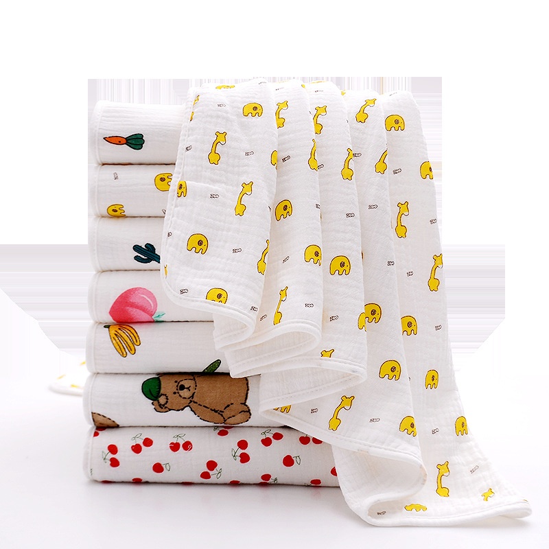 Manta de algodón puro, Toalla de baño para bebé, de cuatro capas gasa, suave manta transpirable para niños, manta fresca para el verano 105x105cm