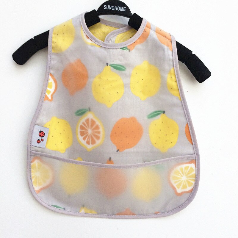 Verstelbare Baby Slabbetjes Eva Waterdichte Lunch Feeding Slabbetjes Baby Cartoon Voeden Doek Kinderen Baby Schort Babador Bandana: Lemon
