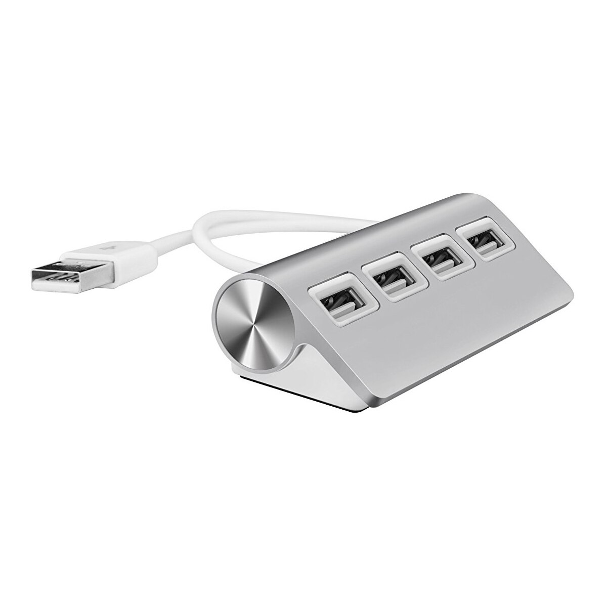 Premium 4 Poort Aluminium Netwerk Hubs met 11 inch Afgeschermde Kabel Voor iMac, MacBooks, PCs en Laptops