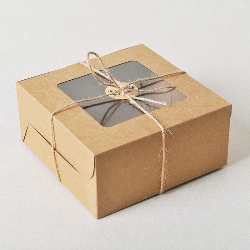 10Pcs 2/4/6 Capsules Insided Portable Cardboard Cupcake Box and Packaging Cup Cake Box with Window Container Muffin Box 2022