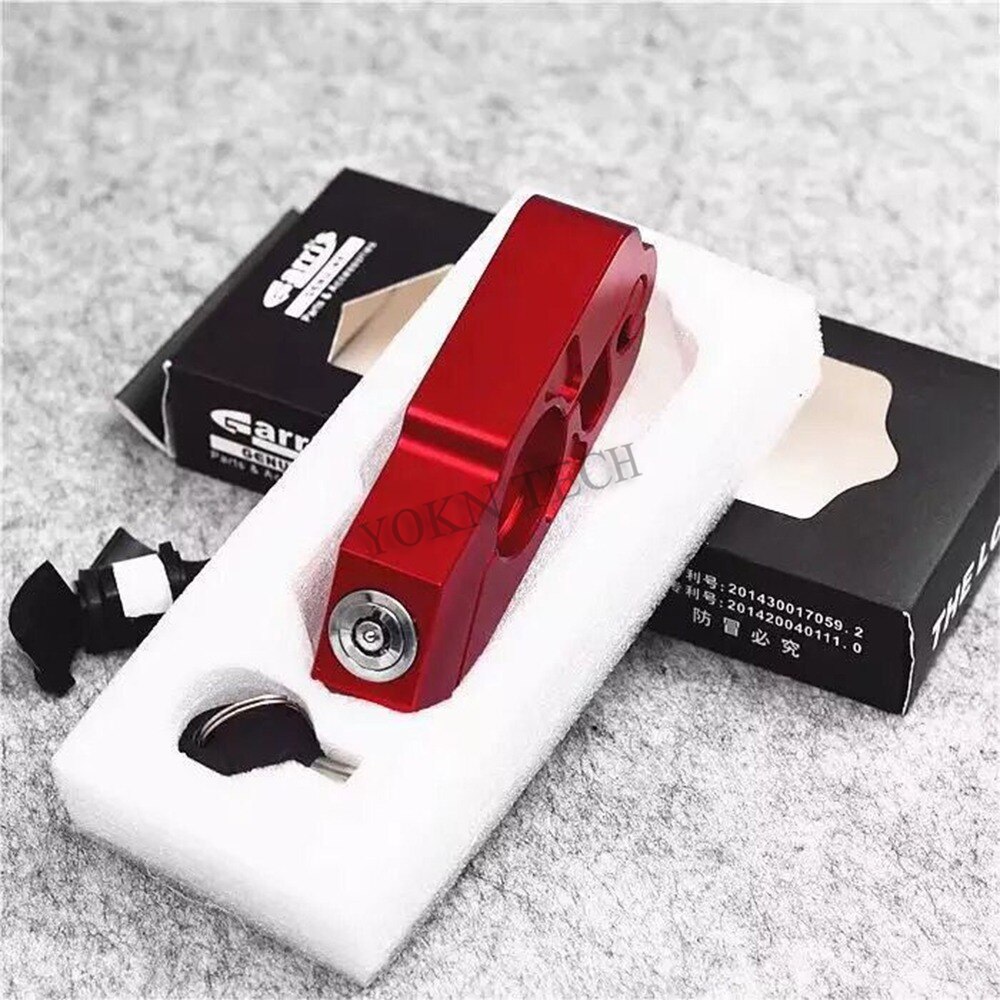 Motorcycle Handle Brake Lever Theft Lock For YAMAHA future xvs 1100 dragstar fz8 For KAWASAKI ninja zx-6r(636) z1000sx tourer: Red