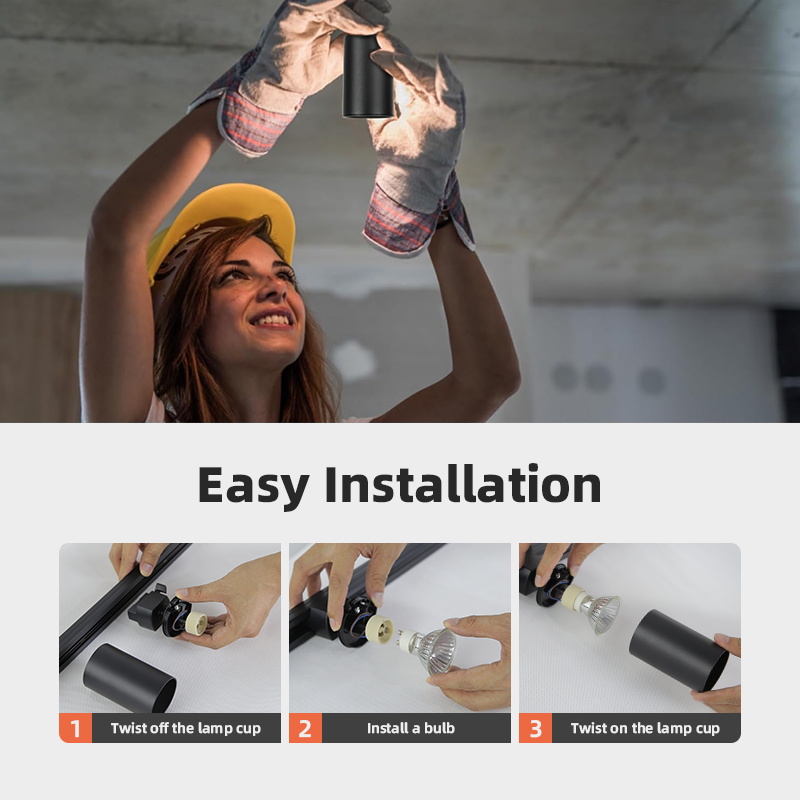 Juego completo de luces Led para riel de techo, foco de fuente de luz GU10 reemplazable para sala de estar y dormitorio, lámpara Led para riel