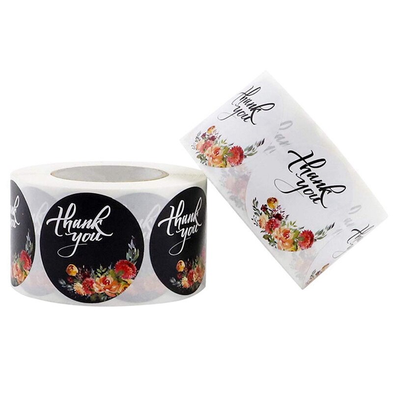 6 Pcs Clipboard Folder File Folder & 2 Roll Floral Thank You Stickers, 1 Inch Circle Adhesive Label Stickers