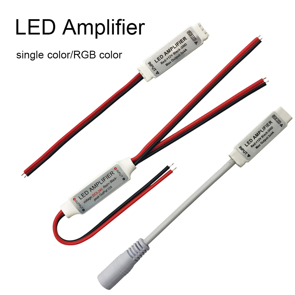 Rgb Led Strip Amplifer DC12V 3 * 4A Mini Led Versterker Voor Rgb Led Strip Power Repeater Console Controller