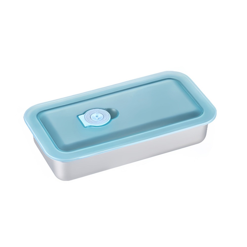 Genanvendelige snackbeholdere i rustfrit stål, skoldningsfri, friskhedsbevarende krydderiboks med låg, enkelt/dobbelt rum: Lysegrøn