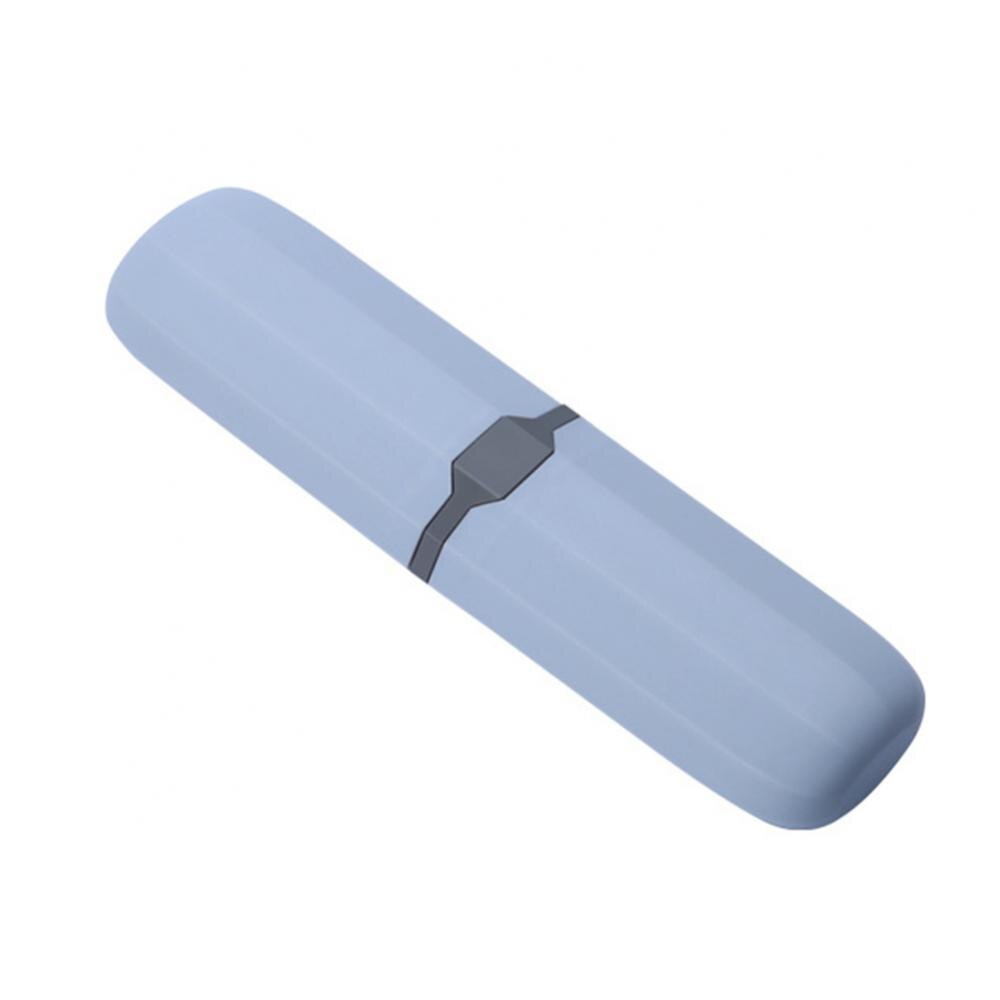 Sales！Portable Toothbrush Toothpaste Storage Box Case Cutlery Pencil Container for Travel: Grey  Blue