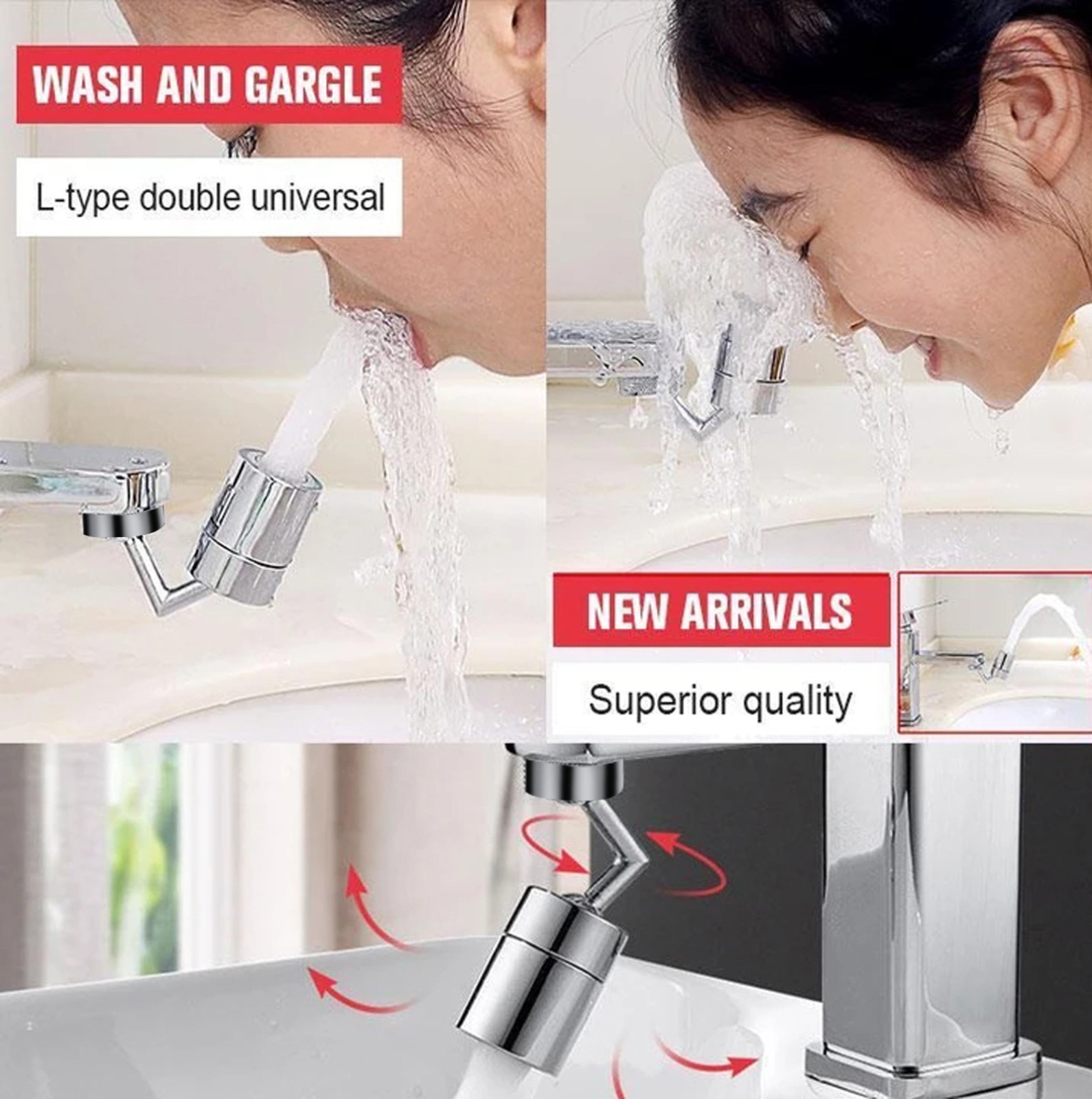 720 Graden Universele Splash Filter Kraan Sproeikop Splash Filter Kraan Beweegbare Keuken Tap Waterbesparende Nozzle Spuit # W10