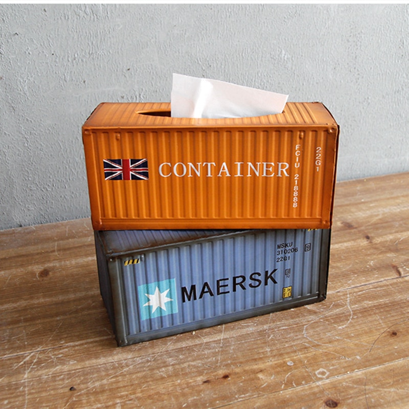 Retro Iron retro arts iron Towel Storage decoration Container Tissue Box Antique classical container model case box