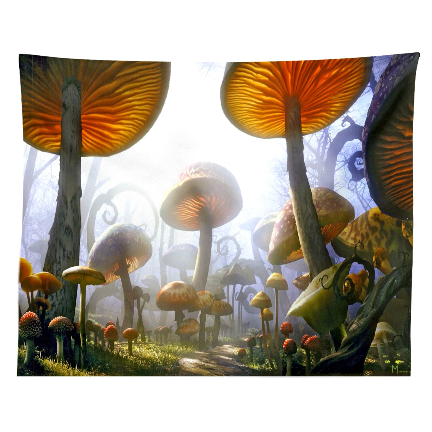 Psychedelic Mushroom Tapestry Fantasy Plant Wall Tapestry Galaxy Space Tapestry Starry Night Sky Tapestry Wall Hanging for Room: 8