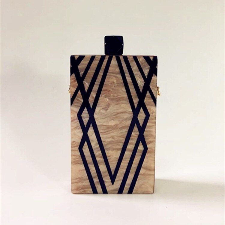 Frauen tasche Schminktäschchen Acryl kette abend kupplung taschen taschen für frauen Euro-Amerikanischen stil luxus handtasche geldbörse: dunkel braun