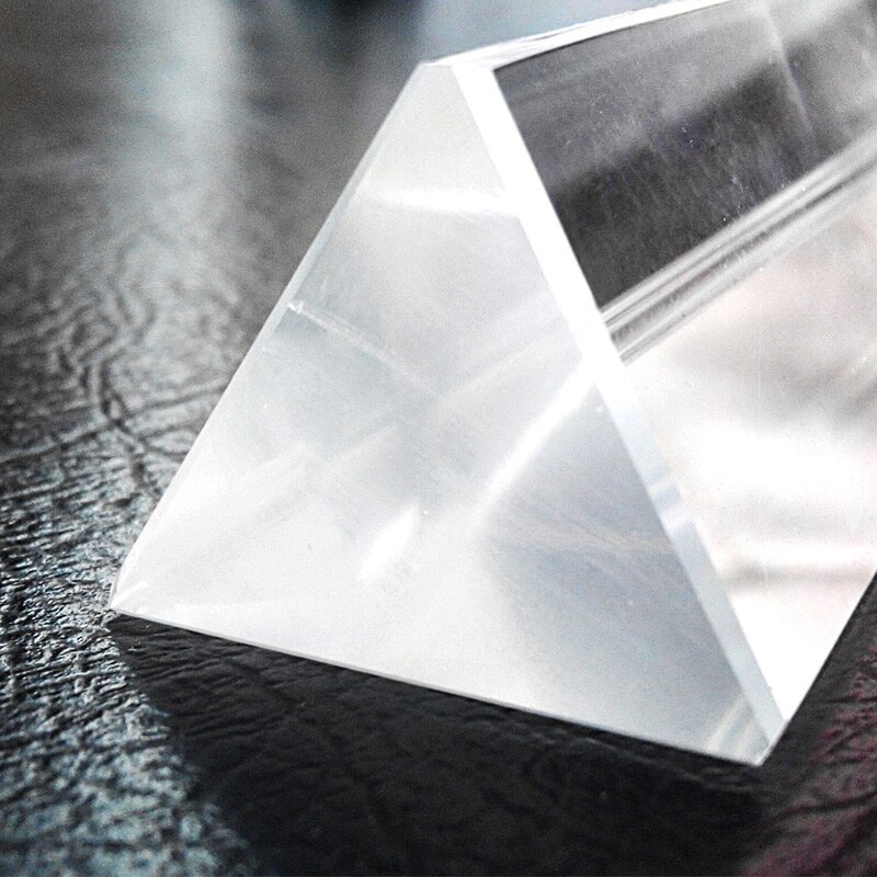 Optical Triangular Prism Glass Prisms Physics Teaching Refracted Light Spectrum Rainbow Children Students 30x30x50mm