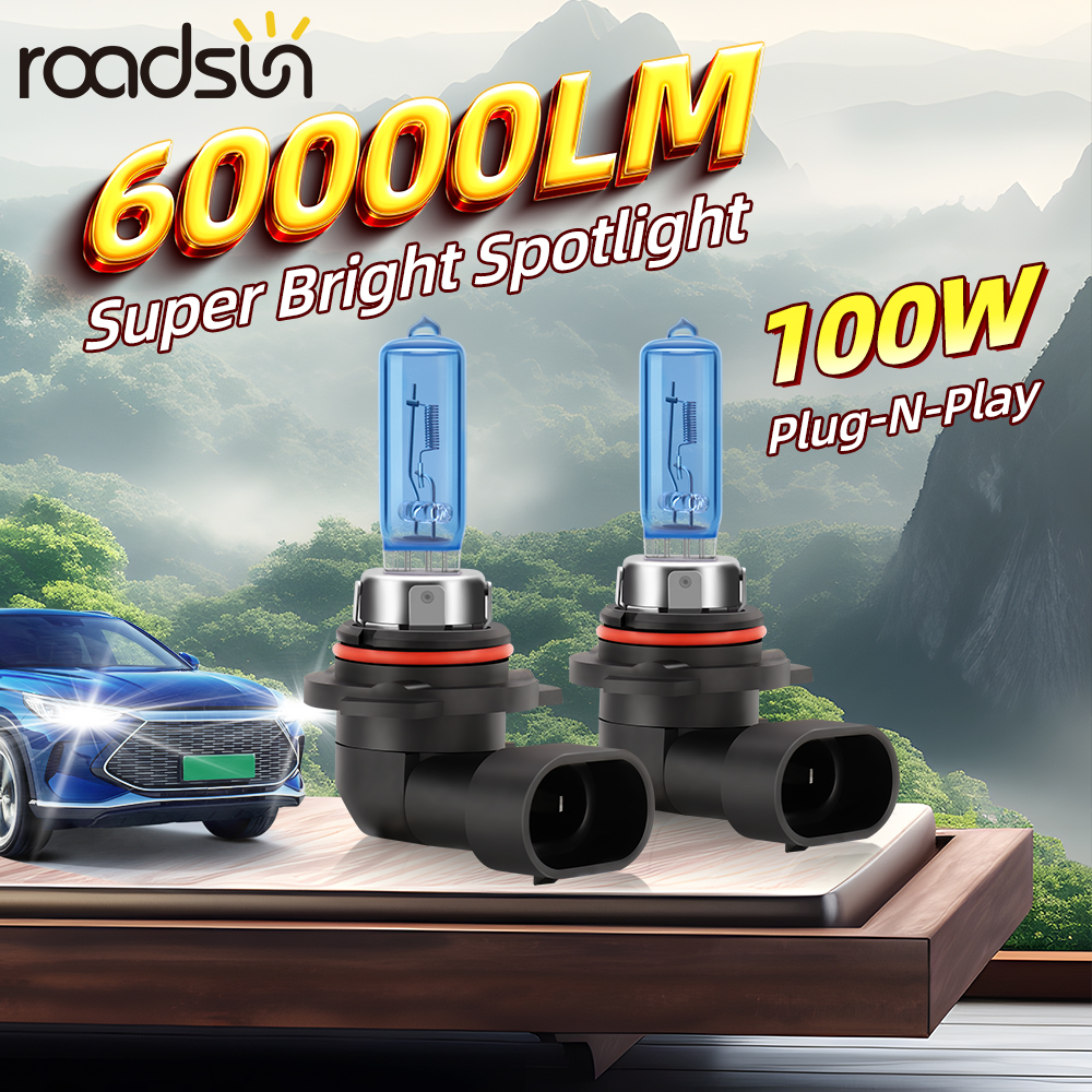 100w billamper  h1 h4 h7 h11 h13 9005 9006 halogenforlygter  +900%  kraftige, klare  +150m langstrålede originale halogenlygter 12v 6000k
