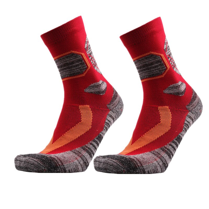 Winter Thermische Ski Sokken Mannen Katoen Spandex Sport Snowboard Sokken Wearable Thermosocks calcetines de ciclismo: red