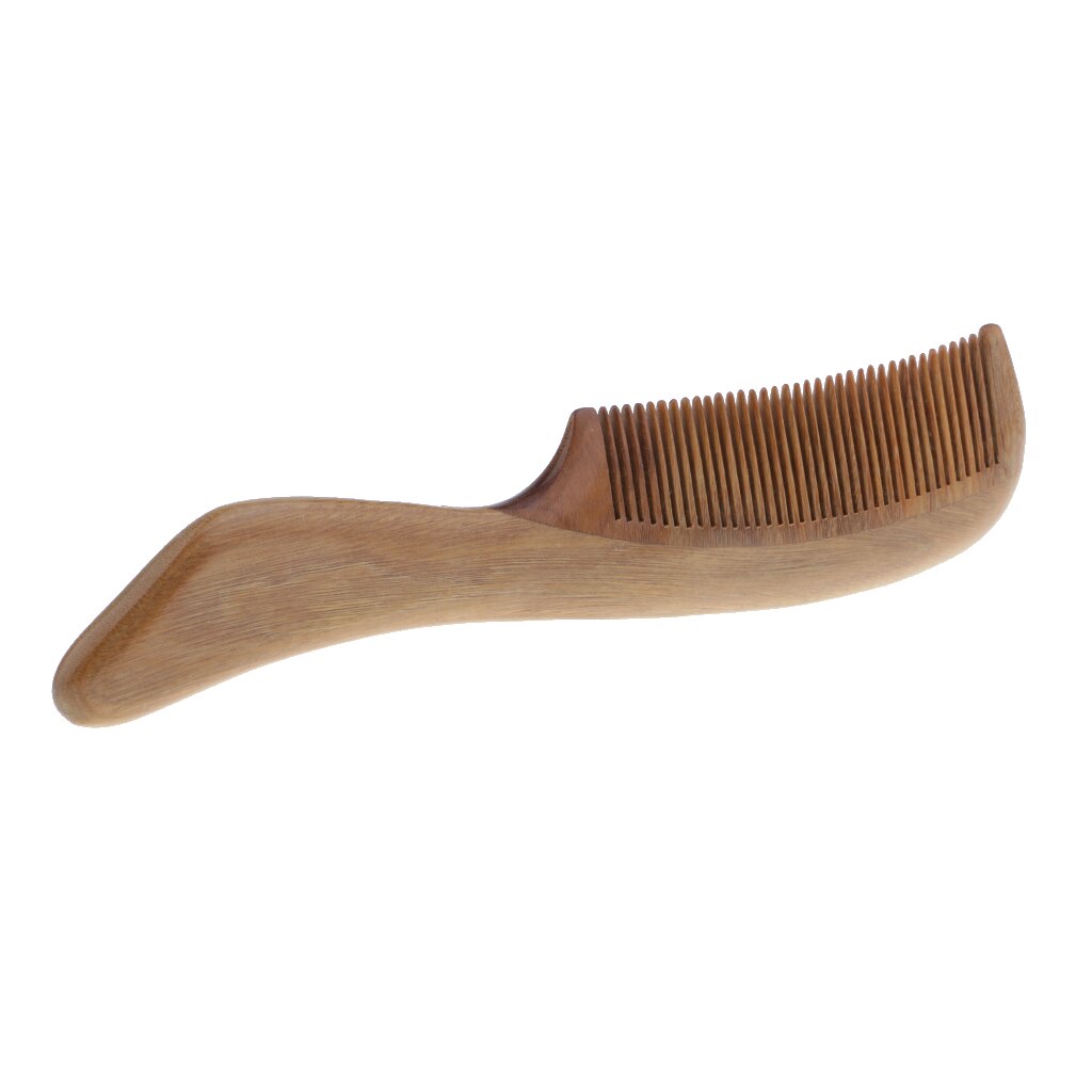 Peine de madera Natural de sándalo verde con dientes cerrados-peine de madera, peine de dientes finos antiestático