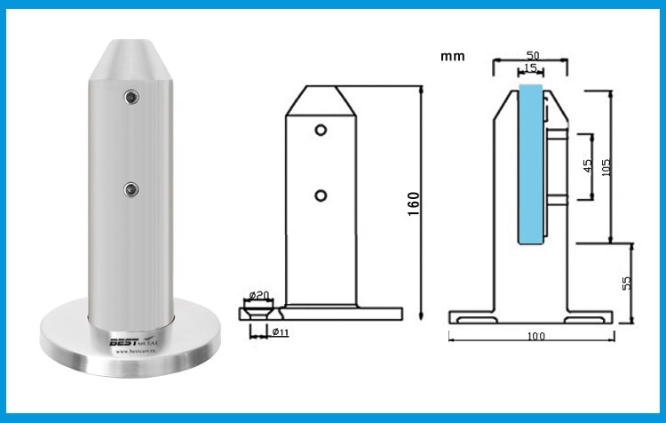Satin Polish BEST METAL Glass spigot Duplex 2205 stainless steel glass pool fencing spigot for swimming pool Staires parts