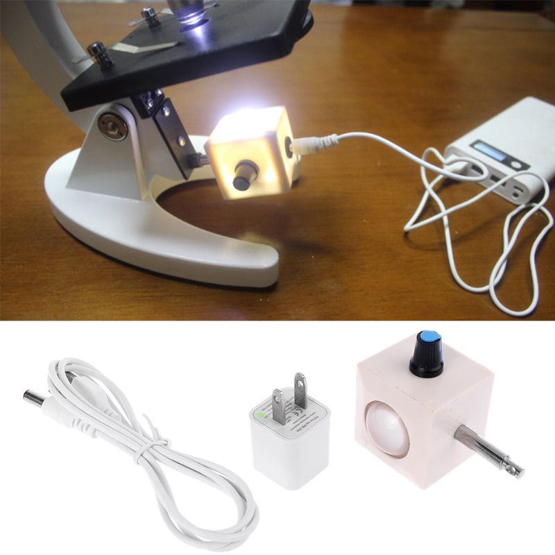 USB White LED Light Lighting Bottom Biological Microscope Lamp Source Adjustable PXPC