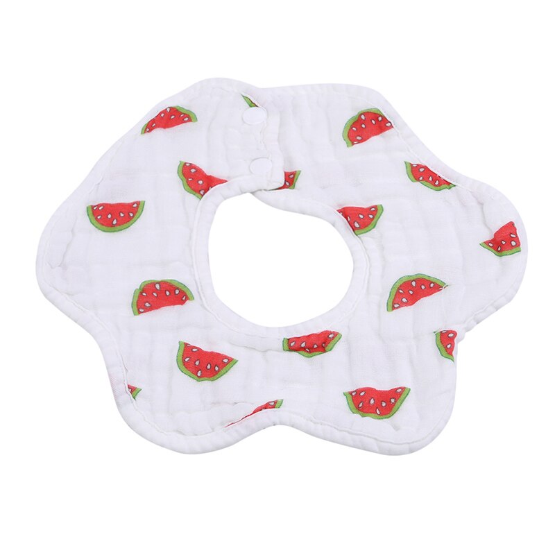 1pc 360 Graden Roterende Bloemblaadje Waterdicht Kind Speeksel Voeden Handdoek Pasgeboren Bib Katoenen Baby Fruit Stijl