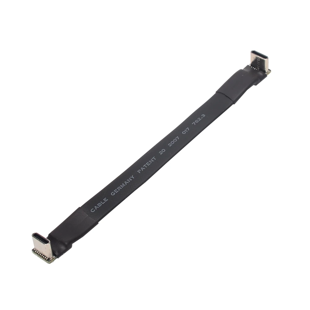 ADT 3A USB 2,0 tipo C Cable plano de cinta 90 USB 2,0 tipo C en ángulo Cable de datos de carga macho a hembra extensor USB FPC para PC TV