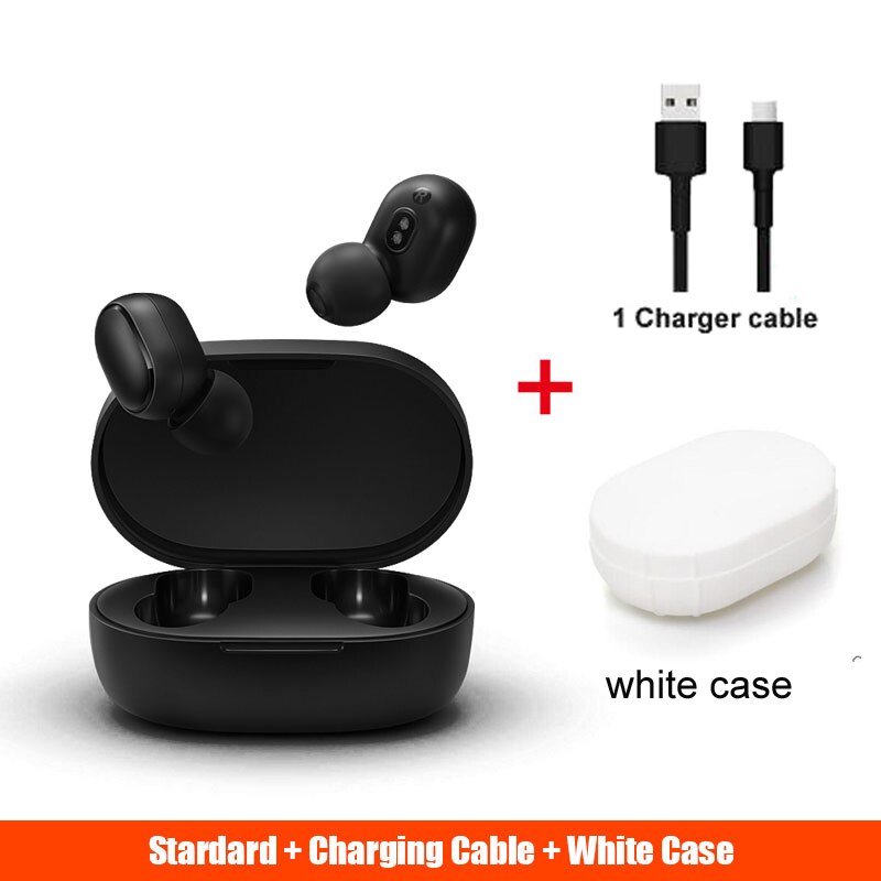 Xiaomi mijia AirDots VS Redmi Airdots bluetooth earphones TWS AirDots Earphone headset earbuds smart AI Control headsets: add white case cable