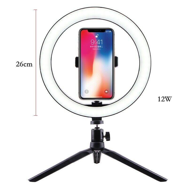 LED Ring Light 10Inch Dimmable Selfie Lamp with Tripod Photography Camera Phone Light for Makeup Video Live: Default Title