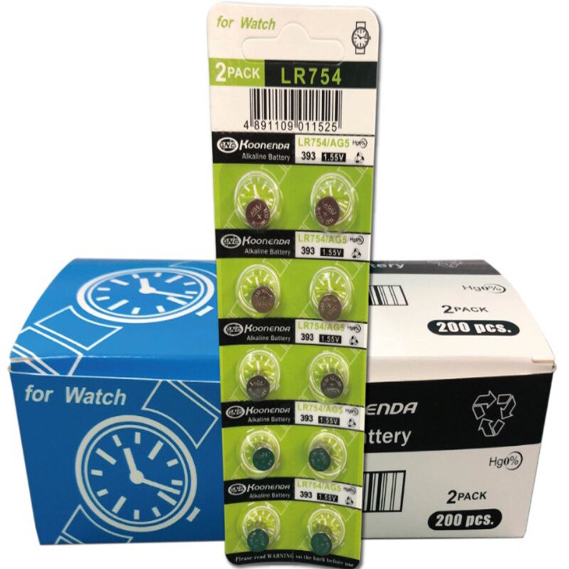 10pcs AG5Button Batterie LR754 393 s 193 Cell Coin Alkaline Battery 1.55V LR48 For Watch Toys Remote