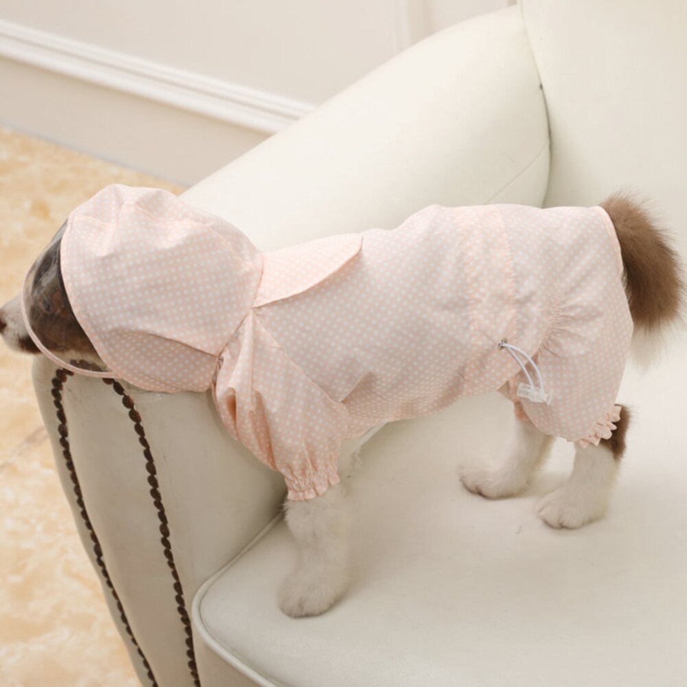 1pc 4 Größen Polyester Einstellbare Haustier Hund Regenmantel Wasserdicht Atmungsaktiv Regenbekleidung Hoodie Jacke Bekleidung Kleidung