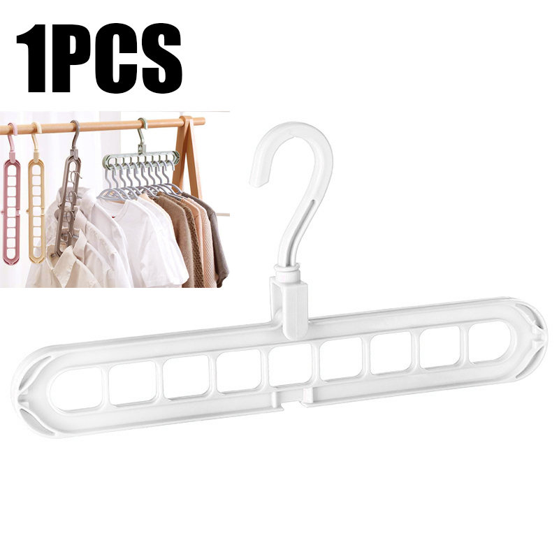 4 Magic Multi-port Support Hangers for Clothes Drying Racks Multifunction Plastic Clothes Rack Drying Hanger Storage Hangers: white 1pcs