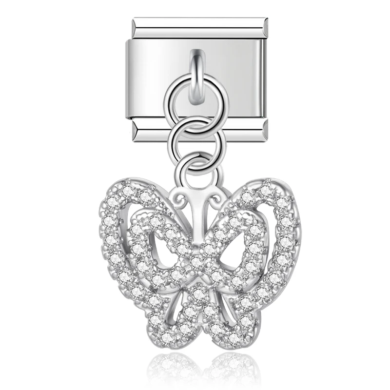 Hapiship 2023 Mode Mooie Schattige Vlinder Oogverblindende Cz Charme Italiaanse Links Fit 9Mm Armband Diy Maken Sieraden Dj624: Groene Dragonly