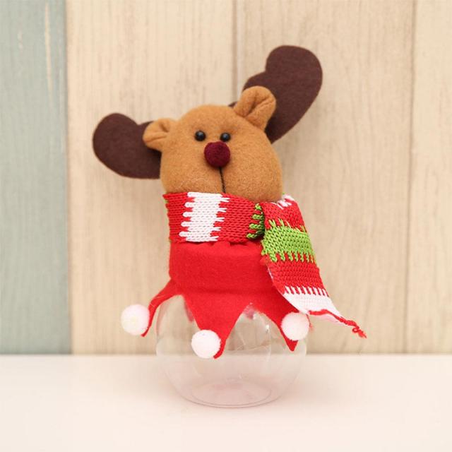 Christmas Candy Box Jar Santa Claus Snowman Container Decor Decoration Cute: elk