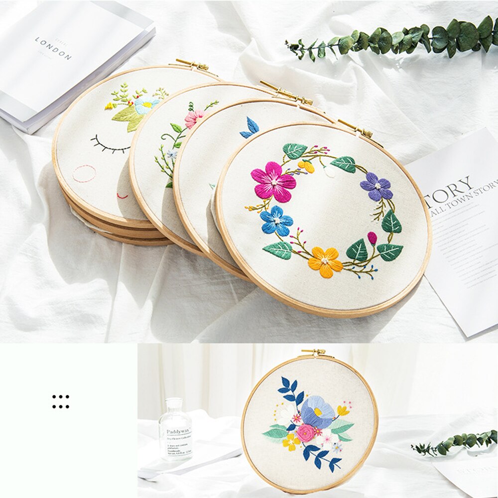 Full Range of Embroidery Starter Kit with Pattern DIY Beginner Starter Stitch Kit Including Stamped Cloth with Pattern, Embroide