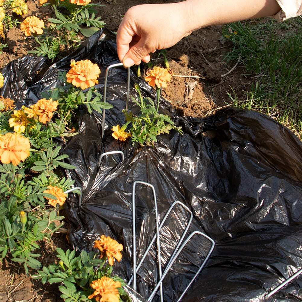 12pcs 6inch Lawn Nails Garden Nails Iron Garden Pile U-Shaped Fixing Nail Fixing Turf Tool for Fixing Fencing Anti-bird Mesh Net