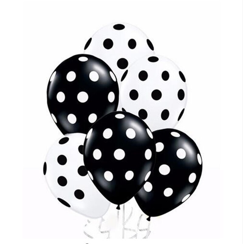 Ballons gonflables en Latex 24 pièces, 12 pouces, à pois, rouge et noir, ballon à Air pour fête pour enfants, pour cérémonie, pour anniversaire, pour bébés